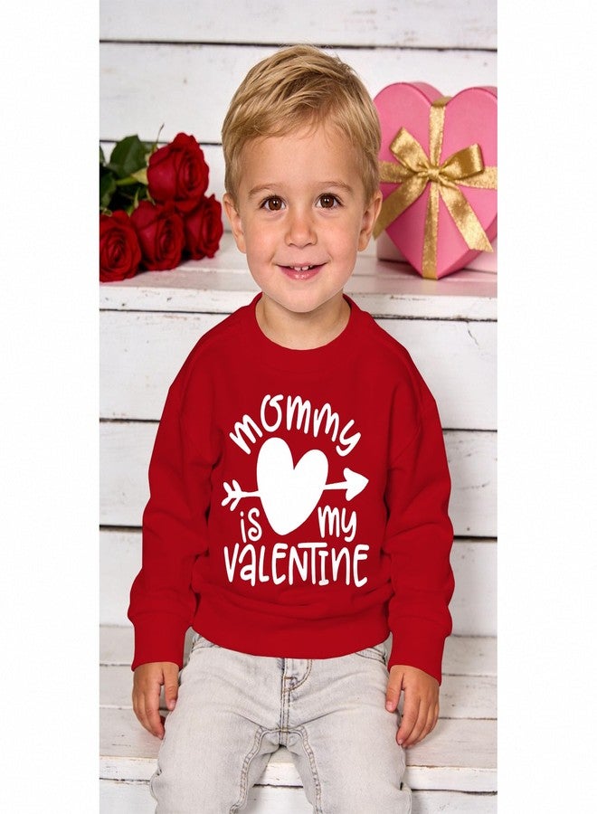 Blithestars Toddler Baby Boy Valentines Sweatshirt Mommy is My Valentine Heart Shirts Kids Long Sleeve Pullover Outfit Tops (Red, 18-24M) - Image 2