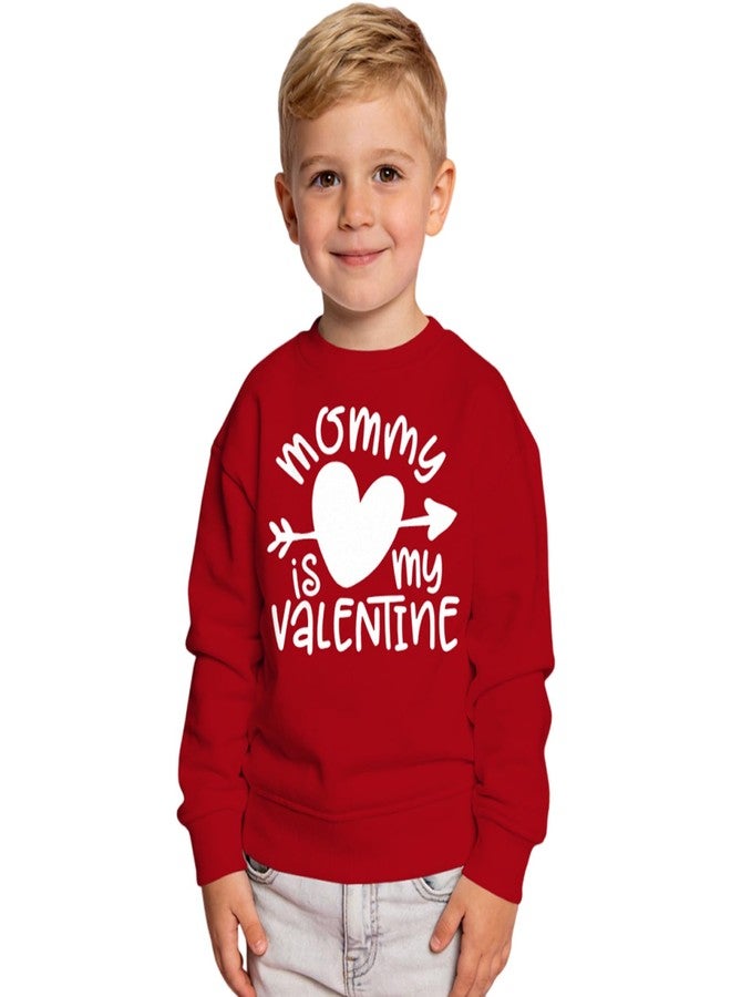 Blithestars Toddler Baby Boy Valentines Sweatshirt Mommy is My Valentine Heart Shirts Kids Long Sleeve Pullover Outfit Tops (Red, 18-24M) - Image 1