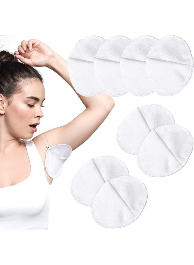 Hercicy 4 Pair Underarm Sweat Pads Reusable Sweat Absorbing Guards Washable Armpit Sweat Pads With Shoulder Strap Under Arm Sweat Protectors Breathable Absorbent Sweat Pads Guards For Women Men (White) - Image 1