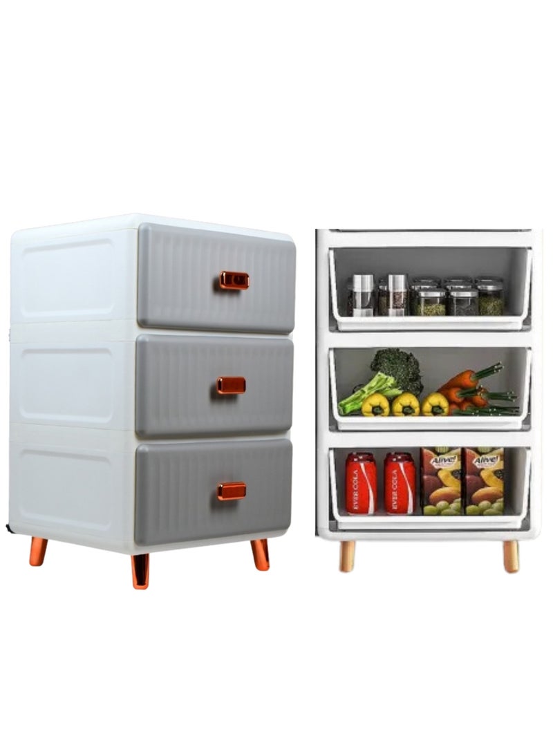 Stylish 3-Tier Plastic Drawer Unit – Ideal for the Kitchen and Living Room – Durable and Easy to Clean - Image 3