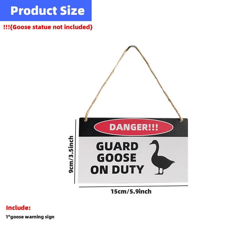 ZANOLY Goose Outfit,Porch Goose Outfits,Lawn Goose Statue Costume for 17"/23" Cement Plastic Goose Duck Decorations,with a Danger Warning Sign(Danger Sign) - Image 2