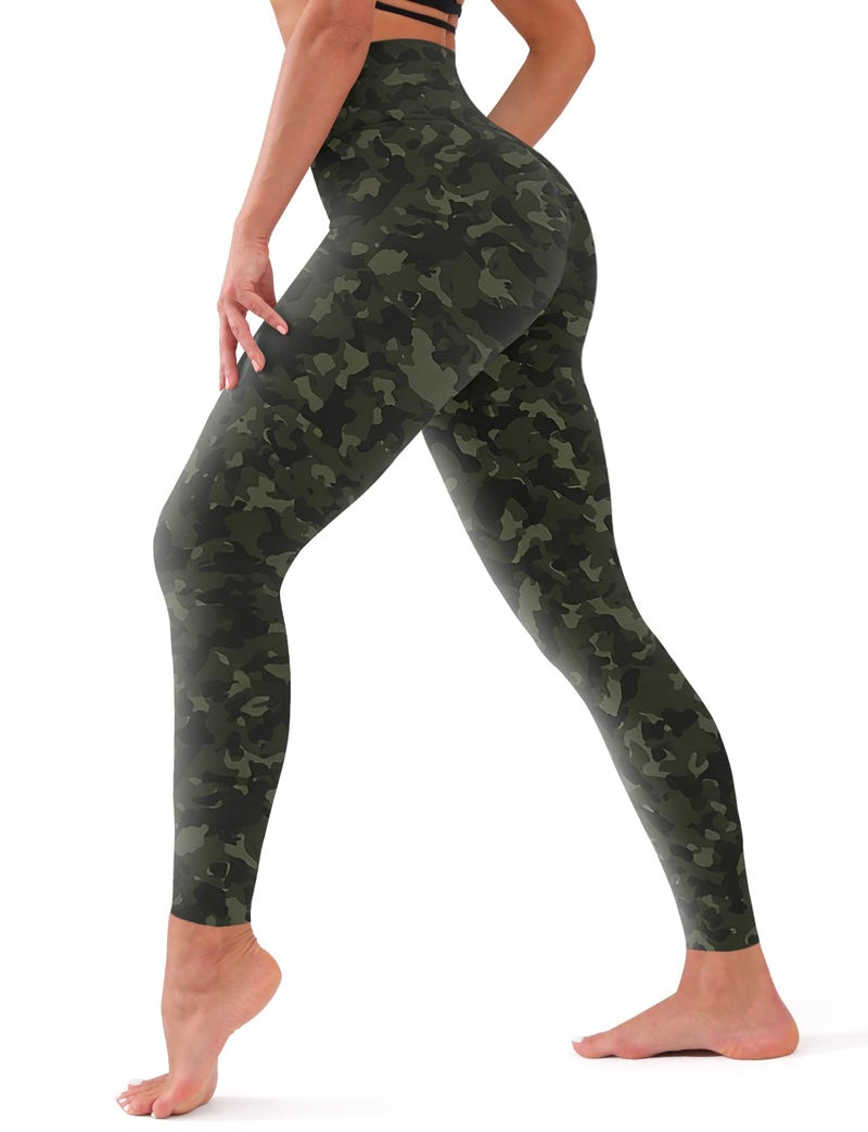 Bluemaple High Waisted Leggings for Women - Tummy Control Pants Non See Through Workout Soft Yoga Pants for Running Plus Size Camo - Image 1