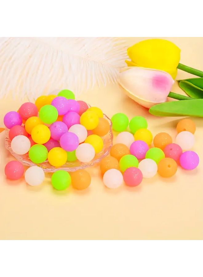 60 Glitter Silicone Beads 15mm E Red Color for DIY Jewelry Crafts Keychains Durable Versatile Assorted - Image 3