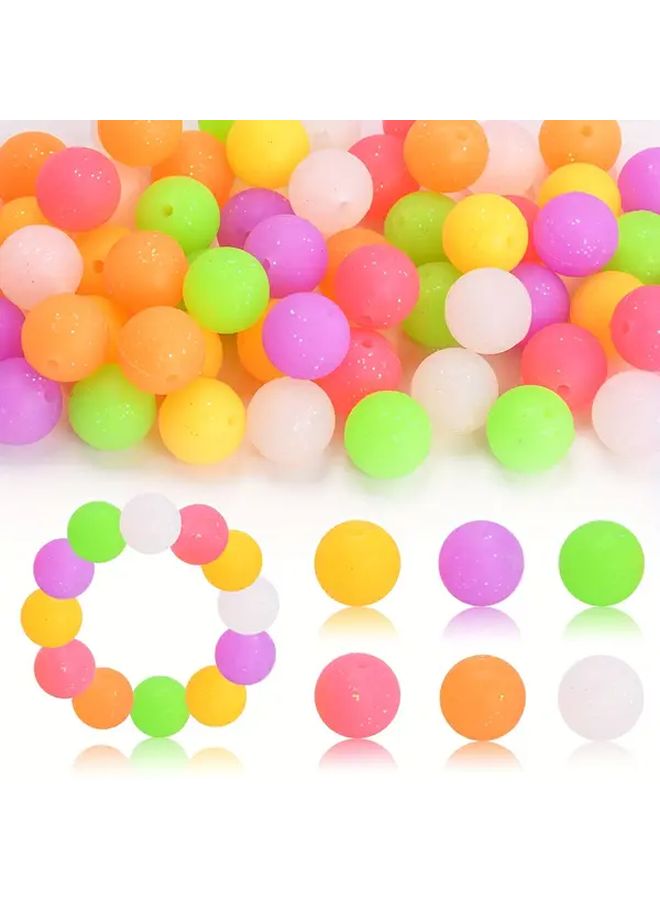 60 Glitter Silicone Beads 15mm E Red Color for DIY Jewelry Crafts Keychains Durable Versatile Assorted - Image 1