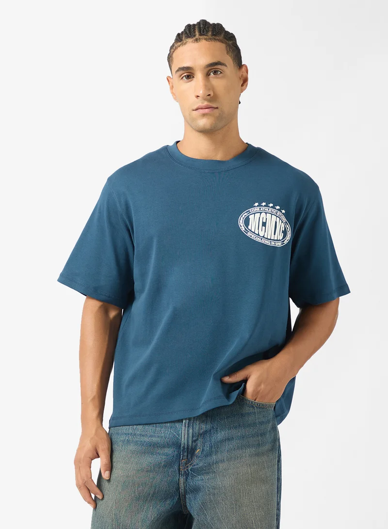 JACK & JONES Printed Crew Neck T-Shirt