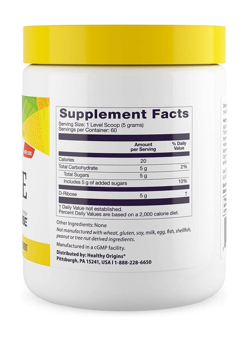 Healthy Origins - D-Ribose, Supports Muscle Recovery and Cardiovascular Health 300G, Dietary Supplement - 10.6 Oz - Image 1
