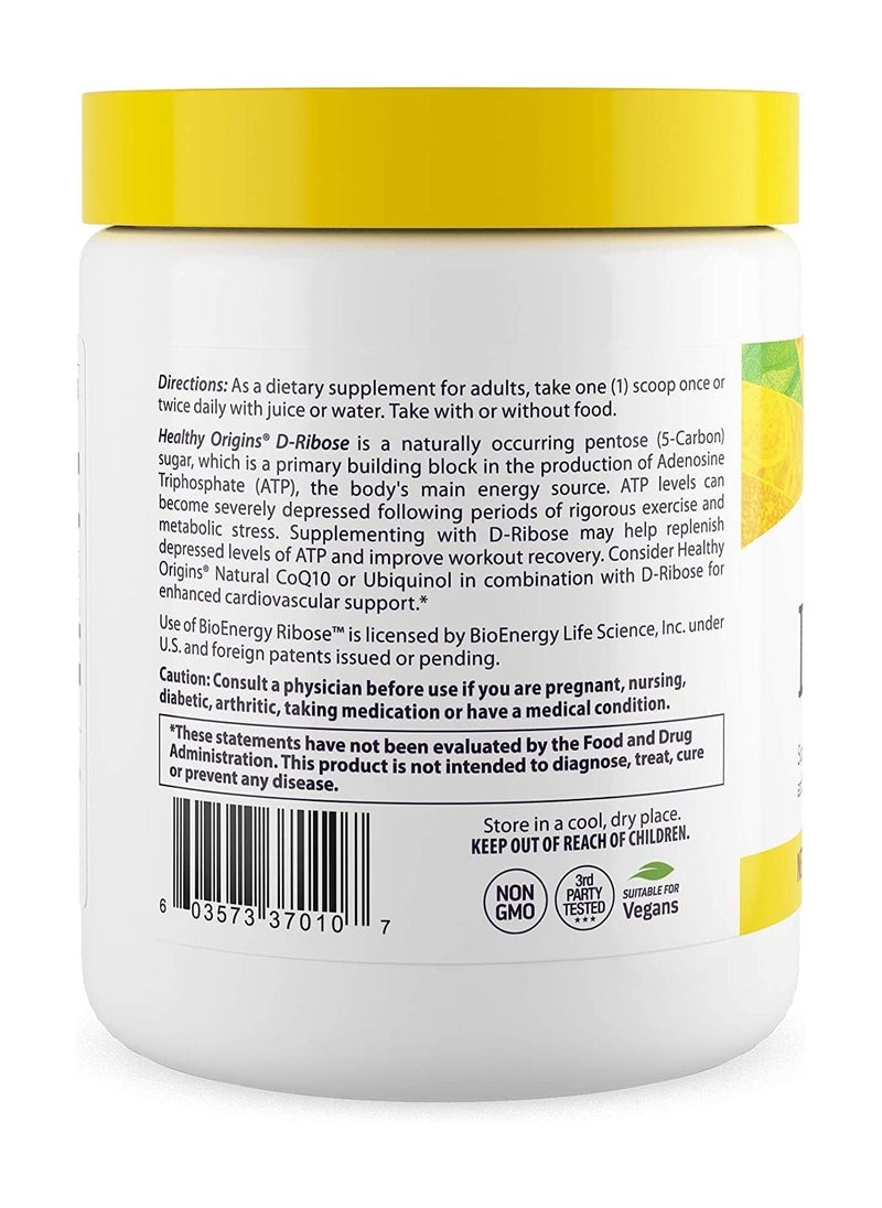 Healthy Origins - D-Ribose, Supports Muscle Recovery and Cardiovascular Health 300G, Dietary Supplement - 10.6 Oz - Image 1