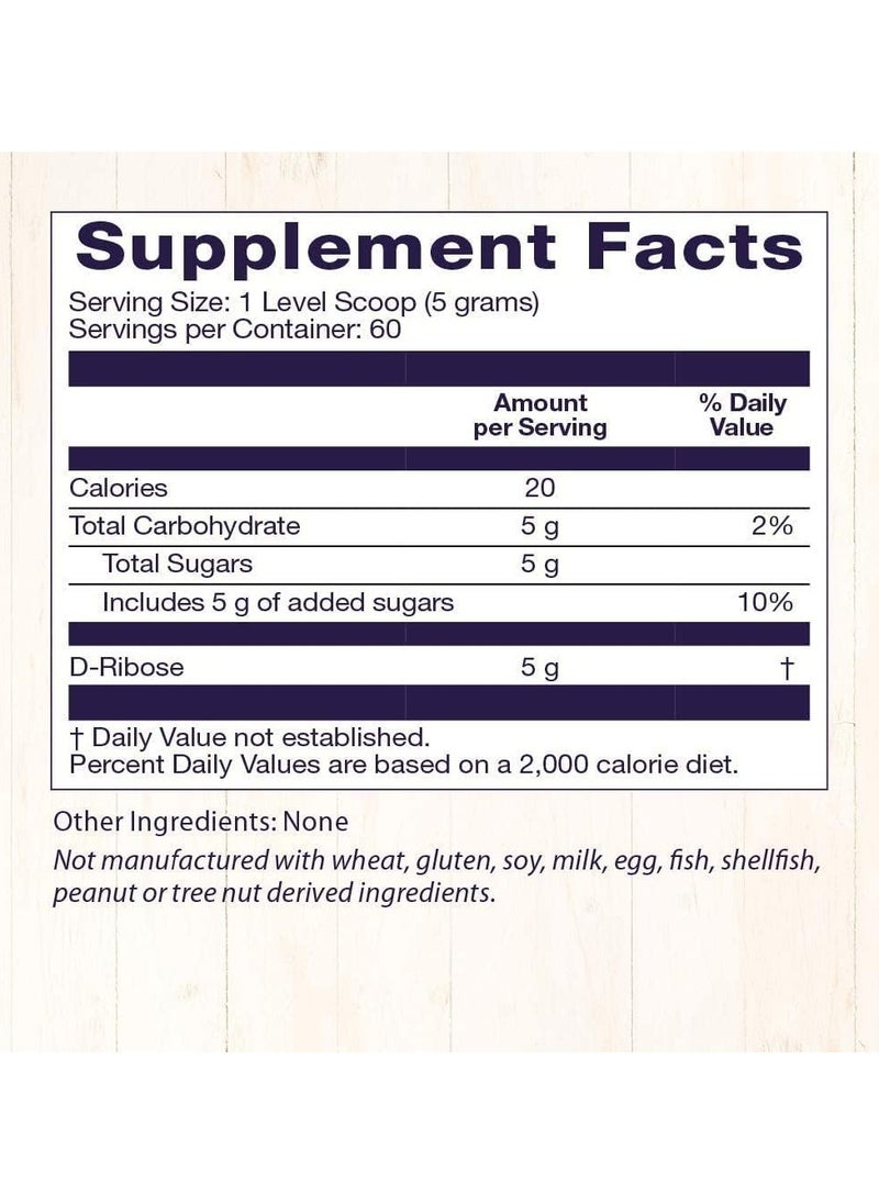 Healthy Origins - D-Ribose, Supports Muscle Recovery and Cardiovascular Health 300G, Dietary Supplement - 10.6 Oz - Image 1