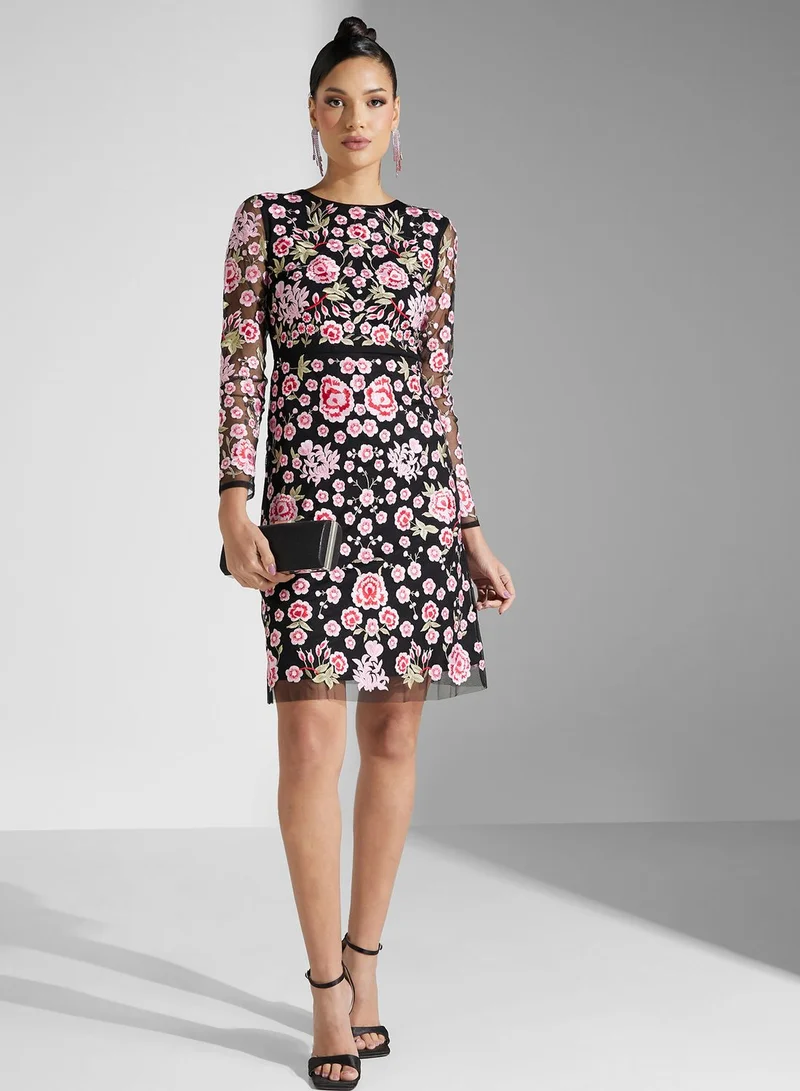Frock and Frill Floral Embroidered Dress