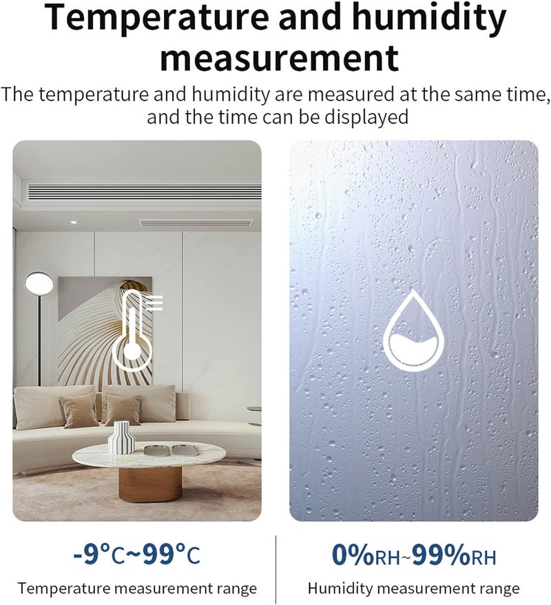 woobles Temperature Humidity Sensor Wifi Connection Intelligent Indoor Thermometer Hygrometer Gauge Mini Suitable for Greenhouse Garden Closet Bathroom Bedroom - Image 5
