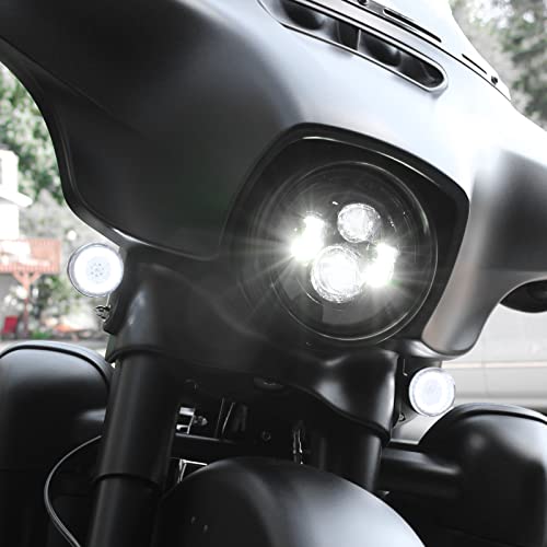 Hogworkz® 7 Inch LED Headlight - Daymaker Replacement Compatible with Harley Davidson Street Glide Road King Electra Glide Ultra Softail - Black - Image 2