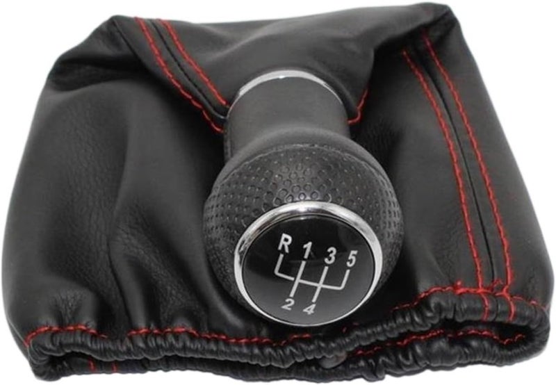 QASULER 5 Speed Gear Shift Knob with Leather Boot - Image 1