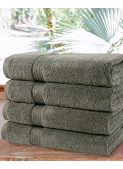 Bliss Casa Bliss Casa 4-Piece 100% Combed Cotton Bath Towels - 550 GSM Quick Dry Highly Absorbent Bathroom Towels - Thick Soft Hotel Quality Bath Towel Set for Bath And Spa 70x140 cm  - Image 1