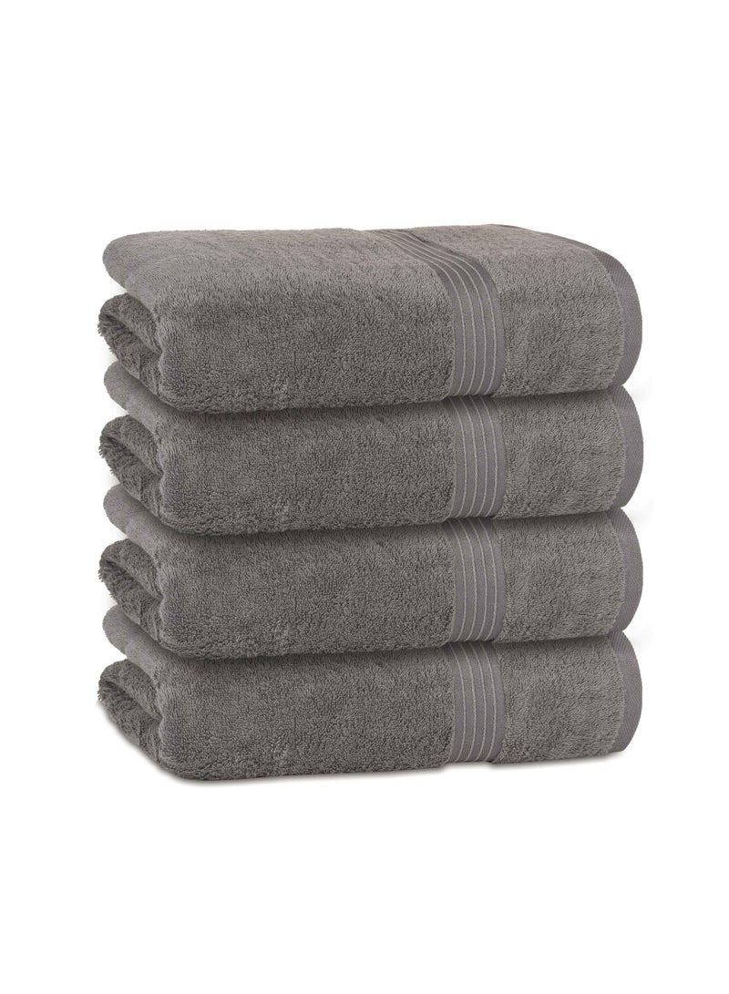 Bliss Casa Bliss Casa 4-Piece 100% Combed Cotton Bath Towels - 550 GSM Quick Dry Highly Absorbent Bathroom Towels - Thick Soft Hotel Quality Bath Towel Set for Bath And Spa 70x140 cm  - Image 1