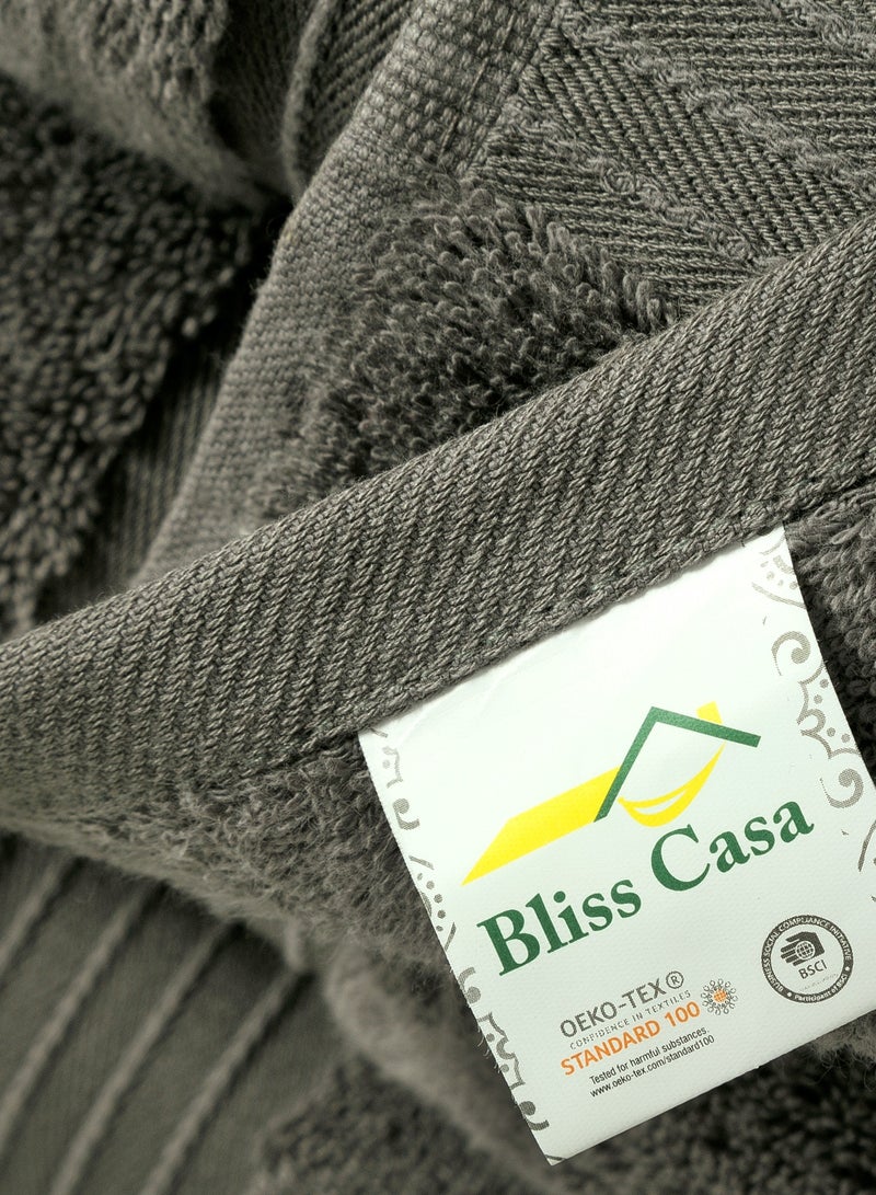 Bliss Casa Bliss Casa 4-Piece 100% Combed Cotton Bath Towels - 550 GSM Quick Dry Highly Absorbent Bathroom Towels - Thick Soft Hotel Quality Bath Towel Set for Bath And Spa 70x140 cm  - Image 4