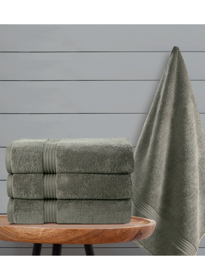 Bliss Casa Bliss Casa 4-Piece 100% Combed Cotton Bath Towels - 550 GSM Quick Dry Highly Absorbent Bathroom Towels - Thick Soft Hotel Quality Bath Towel Set for Bath And Spa 70x140 cm  - Image 3