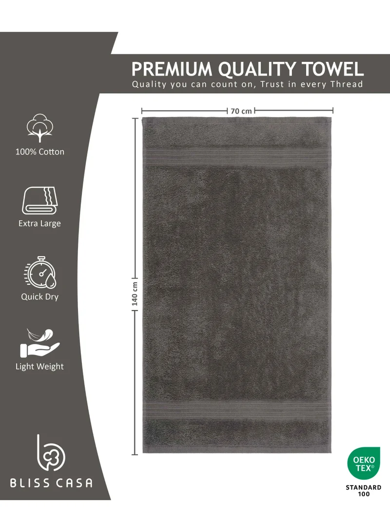 Bliss Casa Bliss Casa 4-Piece 100% Combed Cotton Bath Towels - 550 GSM Quick Dry Highly Absorbent Bathroom Towels - Thick Soft Hotel Quality Bath Towel Set for Bath And Spa 70x140 cm