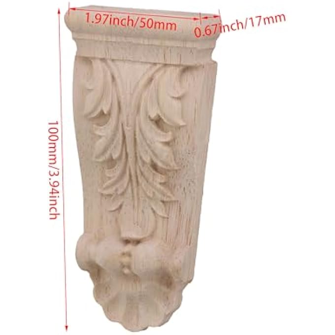 UNPAINTED SOLID WOODEN CARVED CORBELS COLUMN 1.97"X0.67"X3.94" F45 PACK OF 15 - Image 2