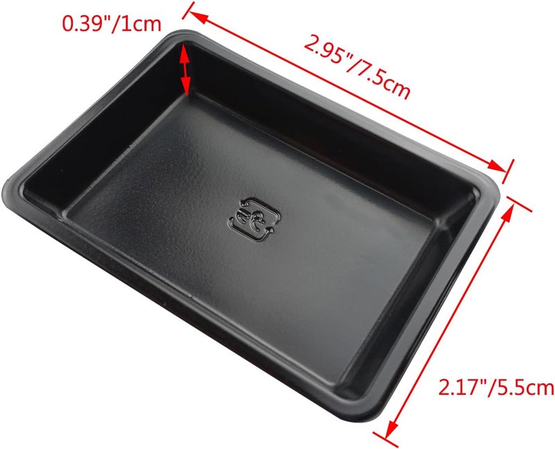 LoveDeal 100 Pack Rectangle Plastic Soy Sauce Dishes Disposable Sauce Dish for Dipping Hot Sushi Plates Sauce Serving Dish Set Seasoning Appetizer Plates for BBQ Salad  Black - Image 2