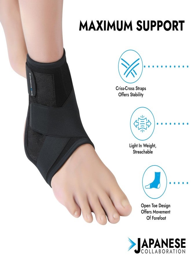 Gochamps Premium Neoprene Ankle Wrap & Support Brace, Adjustable Strap for Sprains, Strains, Pain Relief & Injury Prevention, Japanese Collaboration, Large (28-31 cm, Pack Of 1) - Image 3
