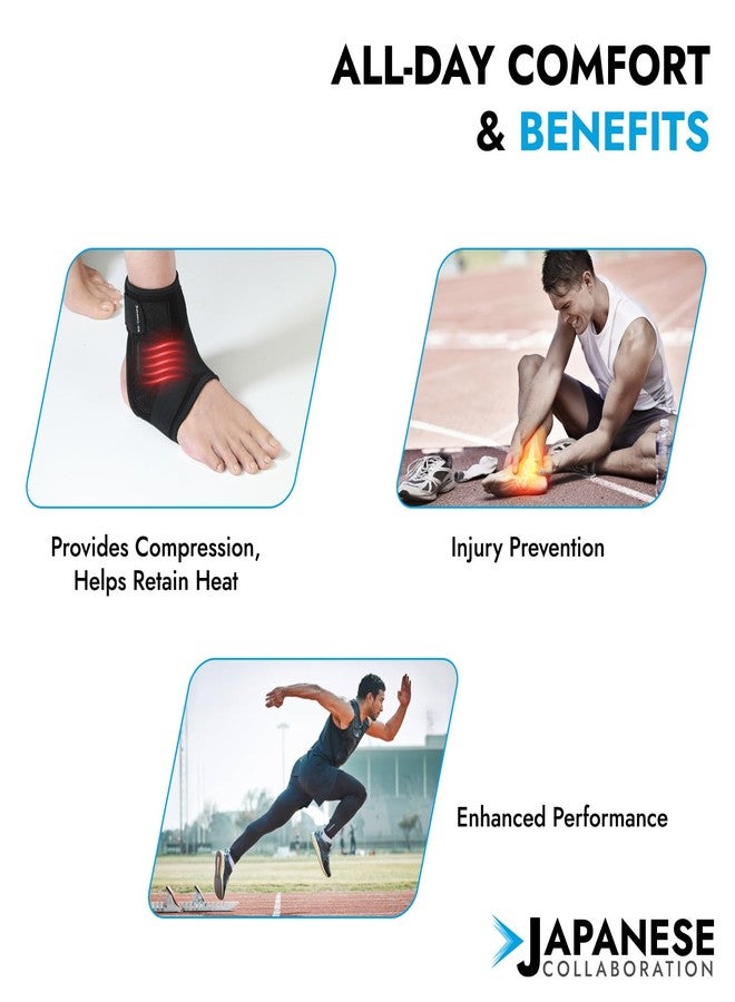 Gochamps Premium Neoprene Ankle Wrap & Support Brace, Adjustable Strap for Sprains, Strains, Pain Relief & Injury Prevention, Japanese Collaboration, Large (28-31 cm, Pack Of 1) - Image 4