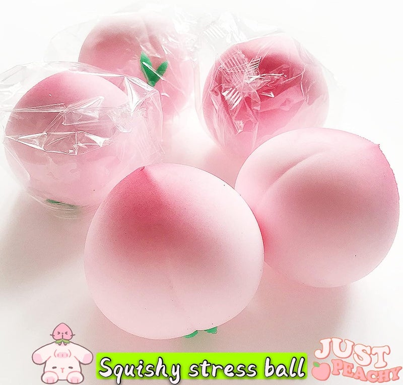 Kawaite Squishy Stress Balls Peach Squeeze Ball 1 Pack, Stretchy Dough Ball Peach Squeeze Fidget Toys, Fruit Stress Ball Squishy Toys for Kids ＆ Adults, Ideal for Autism/ADHD/Teens Anxiety - Image 5