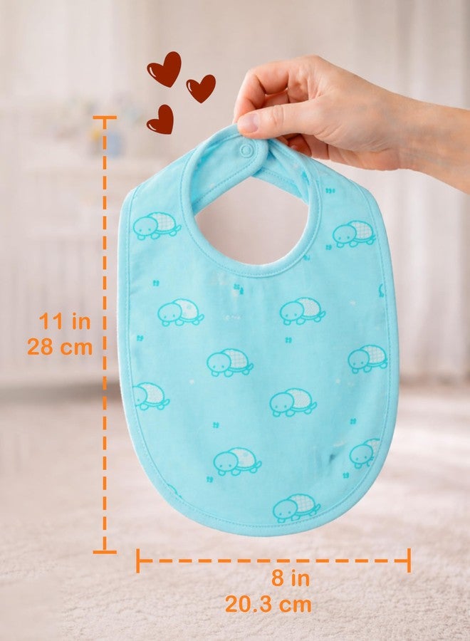 Kidbea Organic Cotton Baby Bib, Adjustable Snap Closure Soft Absorbent Feeding Bibs Apron for Newborns & Infants Child With Cute Prints | Reusable Baby Essential (Pack of 3) - Image 5