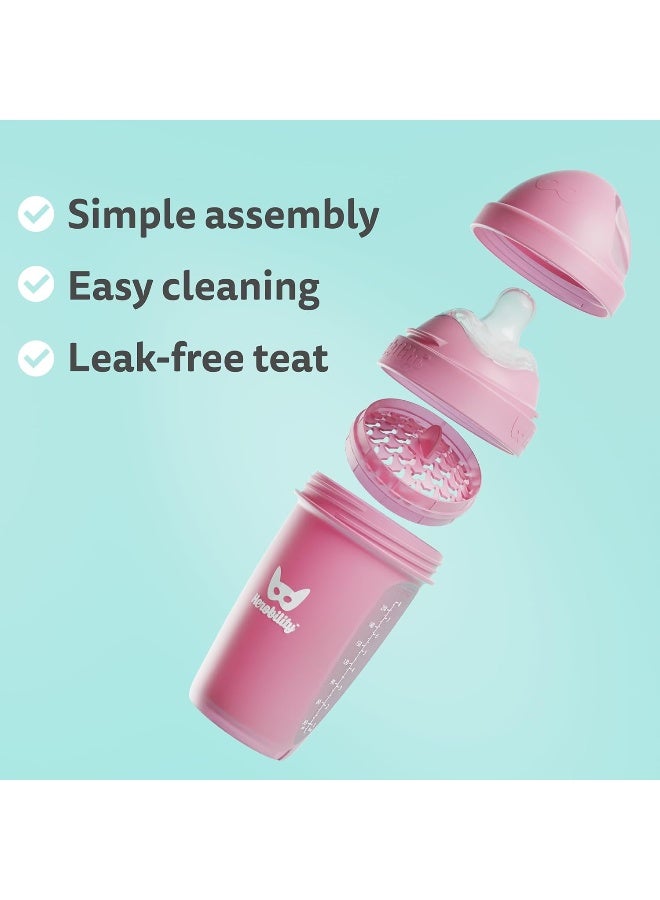 Herobility Double Anti-Colic Baby Bottles â€“ 5 fl oz/140ml â€“ 4-Pack â€“ BPA-Free - Multicolor - Image 4