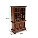 Cutemini Dollhouse Furniture Cabinet 112 Scale Miniature Kitchen Accessories Wooden Cupboard Bookcase Display Shelf for Living Room Decoration Brown - Image 2