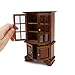 Cutemini Dollhouse Furniture Cabinet 112 Scale Miniature Kitchen Accessories Wooden Cupboard Bookcase Display Shelf for Living Room Decoration Brown - Image 4