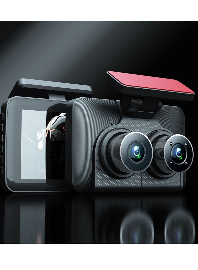 3 Cameras Dash Cam 4in Clear Car Rearview Mirror Car Video Recording Camcorder Wide Angle Car Camera Recorder Auto Safety Driving Recorder - Image 5