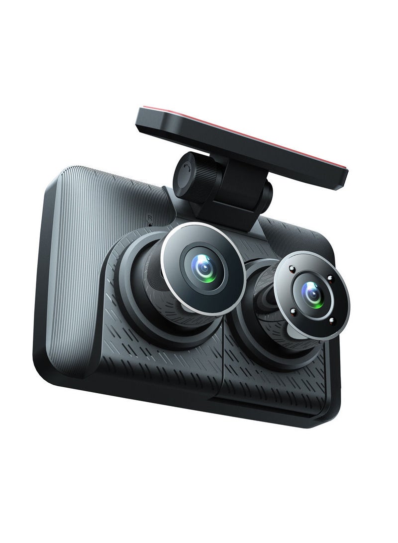 3 Cameras Dash Cam 4in Clear Car Rearview Mirror Car Video Recording Camcorder Wide Angle Car Camera Recorder Auto Safety Driving Recorder - Image 3