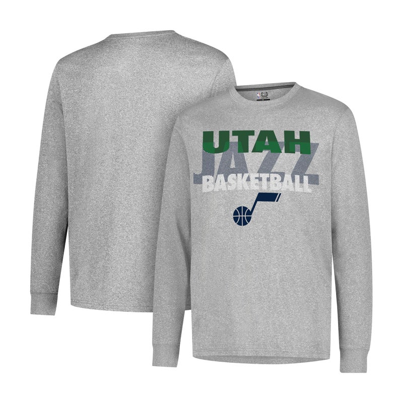 Ultra Game NBA Official Mens Super Soft Supreme Long Sleeve TShirt Unisex Utah Jazz Heather Gray Medium - Image 2