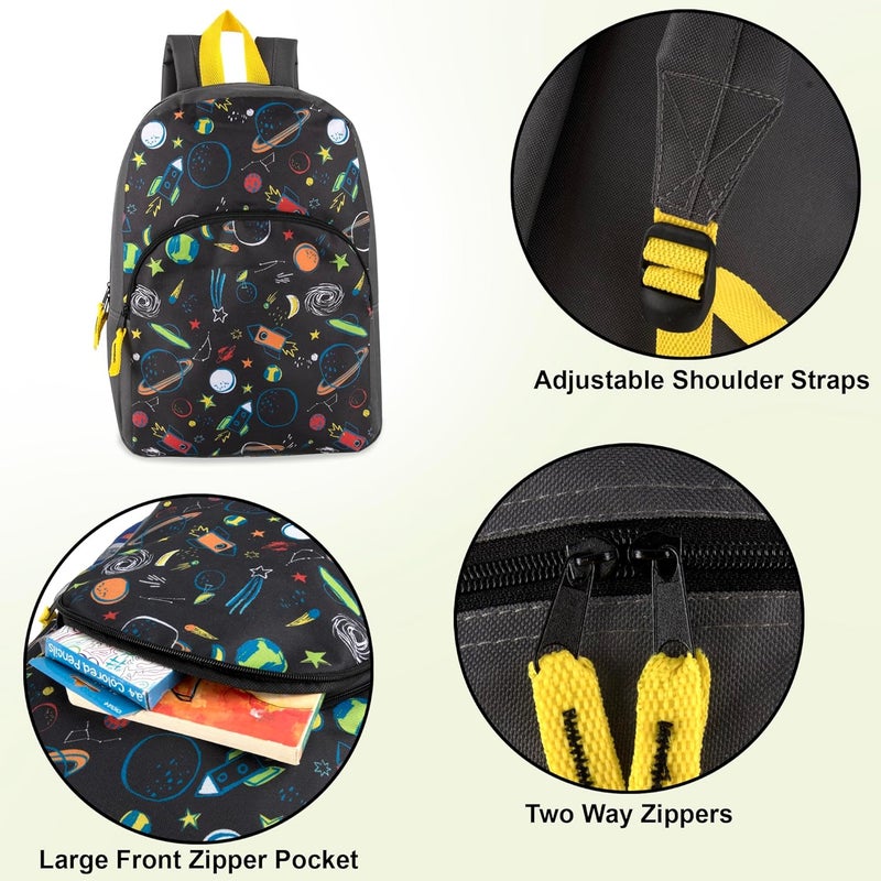 Trailmaker 15 Inch Kids Backpacks for Boys & Girls | Preschool, Kindergarten, Elementary School Backpacks with Adjustable, Padded Straps (Stellar Space) - Image 2