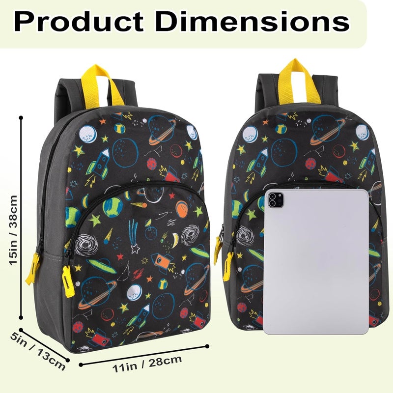 Trailmaker 15 Inch Kids Backpacks for Boys & Girls | Preschool, Kindergarten, Elementary School Backpacks with Adjustable, Padded Straps (Stellar Space) - Image 5