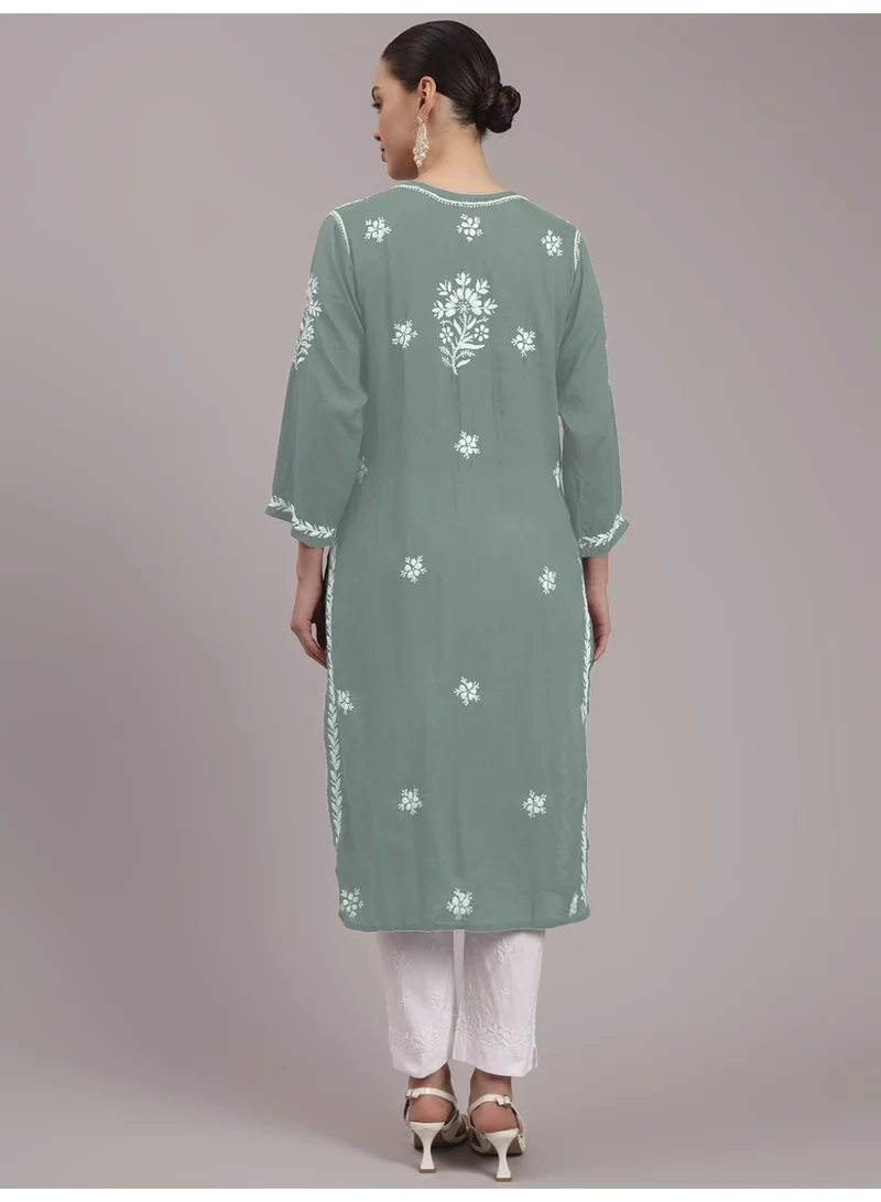 Alaya Hand Embroidered Chikankari Modal Kurta-AL4059