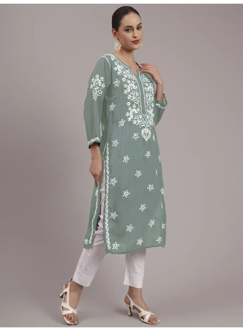 Alaya Hand Embroidered Chikankari Modal Kurta-AL4059