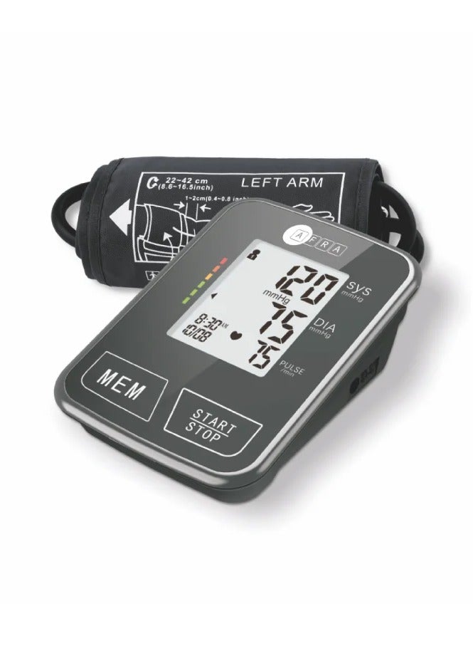 AFRA جهاز قياس ضغط الدم الرقمي AFRA باللون الأسود، أوتوماتيكي بالكامل، نوع الذراع، بحجم مدمج - AF-200BPMA - Image 1