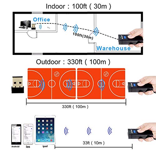 Symcode Bluetooth Barcode Scanner, 3-in-1 Bluetooth & USB Wired & 2.4G Wireless Barcode Scanner Portable Bar Code Scanning Work with Windows, Android, iOS, Tablets or Computers - Image 5