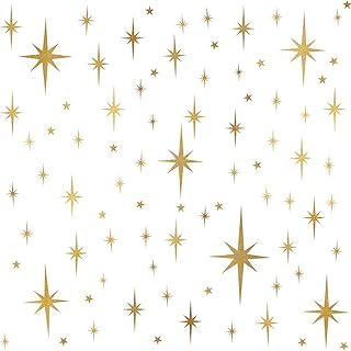 Easma Star Wall Stickers Girls Room Wall Decals (116pcs)Sparkle Wall Sticker Stick and Peel Stars Stickers-6 Sizes - Image 1