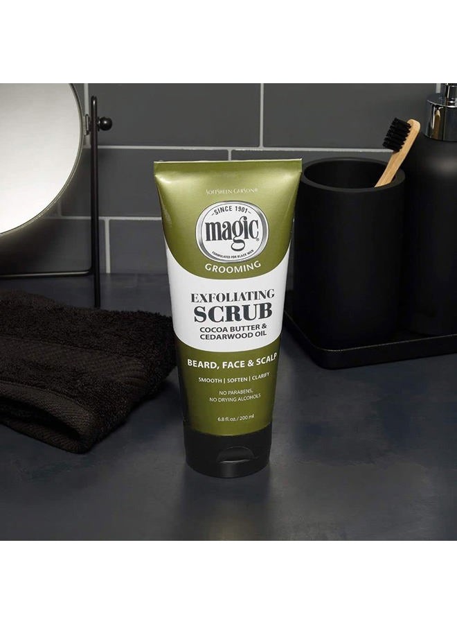 SOFT SHEEN Carson Magic Men's Grooming Facial Exfoliating Scrub, Softens, Smooths and Clarify, With Cocoa Butter and Cedarwood Oil for Beard, Skin and Scalp, 6.7 fluid ounces - Image 3