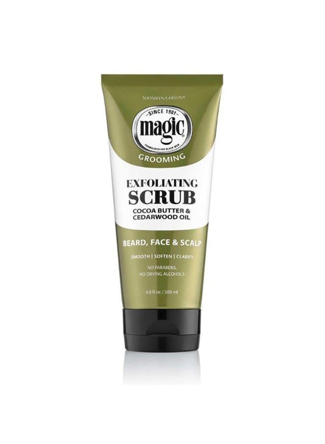 SOFT SHEEN Carson Magic Men's Grooming Facial Exfoliating Scrub, Softens, Smooths and Clarify, With Cocoa Butter and Cedarwood Oil for Beard, Skin and Scalp, 6.7 fluid ounces - Image 1