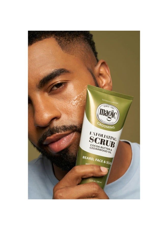 SOFT SHEEN Carson Magic Men's Grooming Facial Exfoliating Scrub, Softens, Smooths and Clarify, With Cocoa Butter and Cedarwood Oil for Beard, Skin and Scalp, 6.7 fluid ounces - Image 5