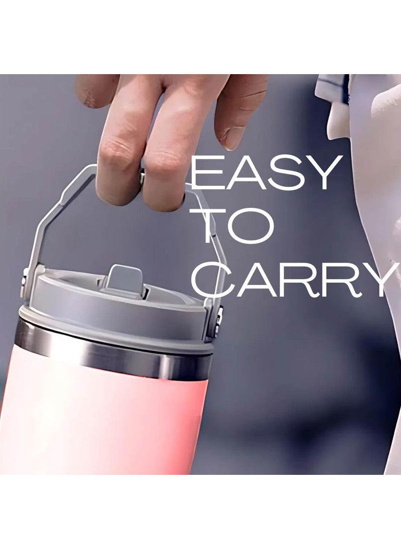 Nutcase Nutcase Personalized Tumbler for Women with Handle Double Wall Vacuum Sipper Bottle 900ml  - Image 3