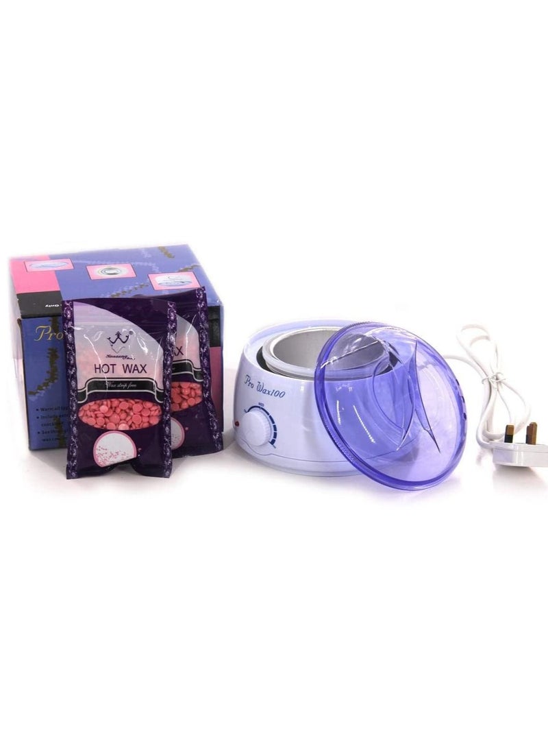 ProWax آلة الشمع البيضاء والبنفسجية مع حقيبتين من الشمع الوردي - Image 1