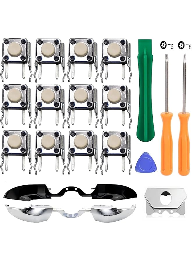 12 Piece Rb Lb Repair Bumper Button Tactile Switch Repair Kit For Xbox One Controllers Base Model S Elite Series 1 Elite Series 2. (Includes Handle Front Bezel) - Image 1