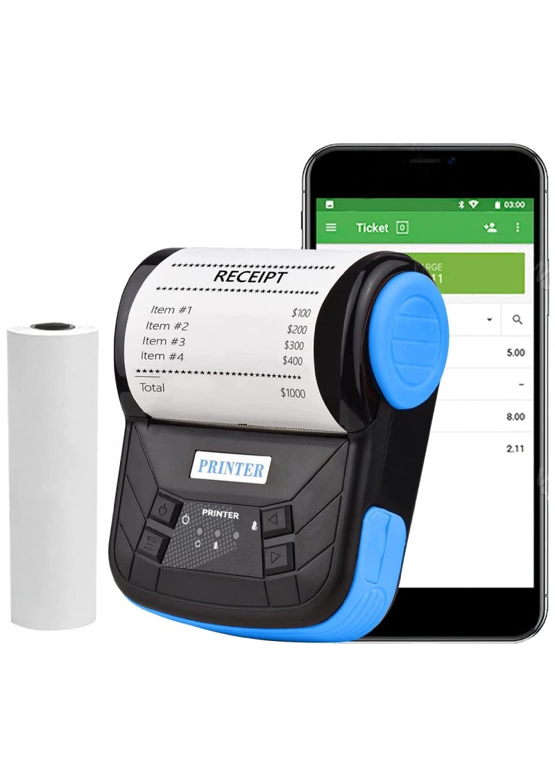 طابعة إيصالات محمولة لاسلكية 80 ملم بلوتوث USB متوافقة مع أنظمة أندرويد وiOS وويندوز ESC POS - Image 1