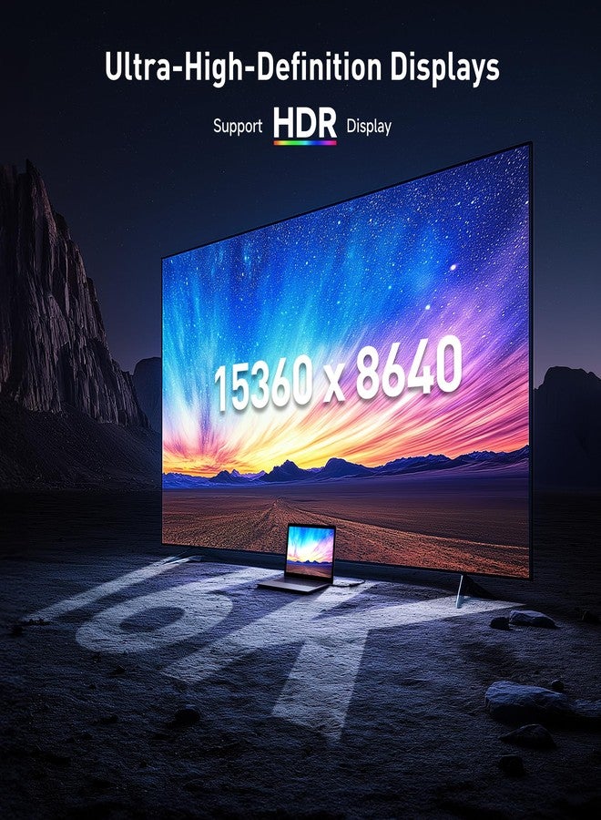 Cable Matters 80Gbps USB C to DisplayPort 2.1 Adapter, 16K@60hz, 8K@240hz, 4K@960Hz and HDR Support - Thunderbolt 5/4, USB4 Compatible with VR Headset, MacBook Pro, iPad Pro, XPS, Surface Pro - Image 4