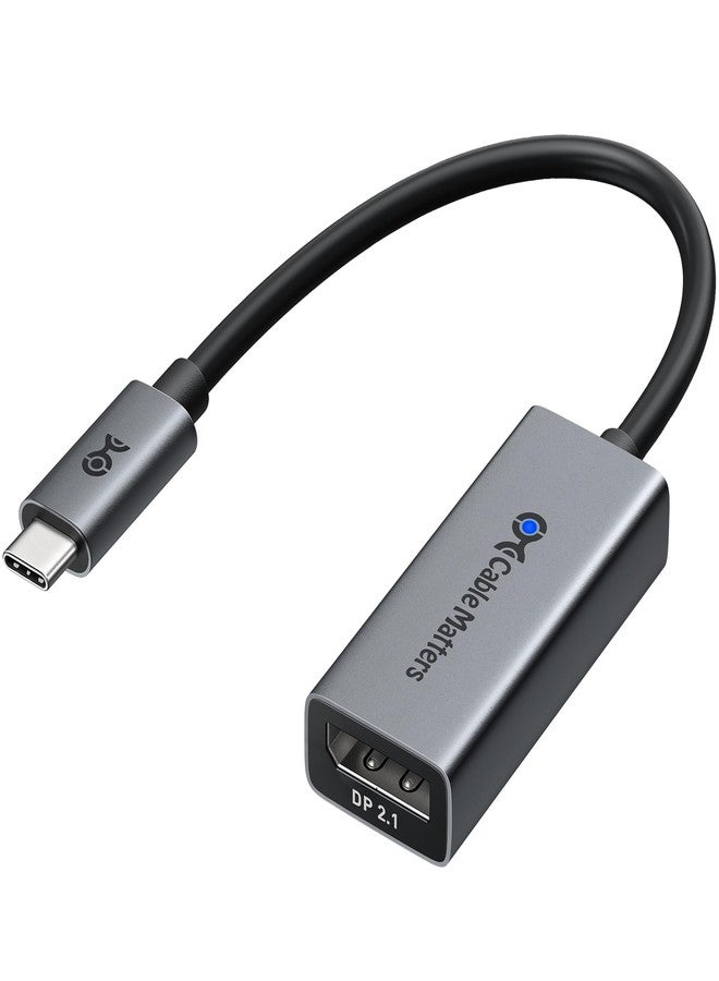 Cable Matters 80Gbps USB C to DisplayPort 2.1 Adapter, 16K@60hz, 8K@240hz, 4K@960Hz and HDR Support - Thunderbolt 5/4, USB4 Compatible with VR Headset, MacBook Pro, iPad Pro, XPS, Surface Pro - Image 1