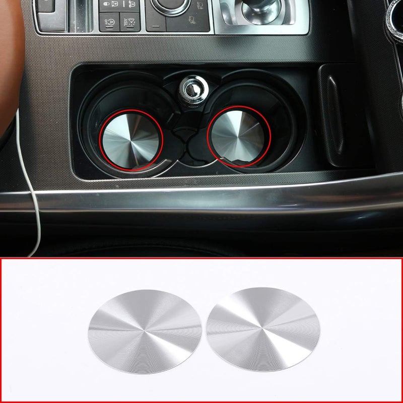CHEYA Stainless Steel Car Cup Holder Mat Cover Trim for Land Rover Range Rover Sport, Vogue, Discovery Sport, Discovery 4, 5 - Image 1
